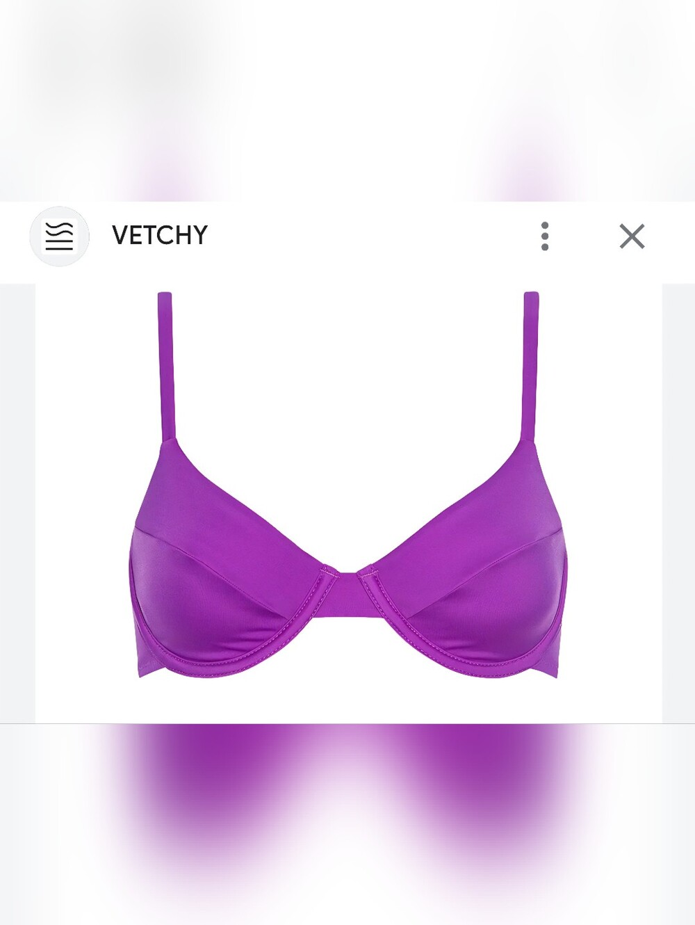 Vetchy Cancun Purple Bikini Swim Bra Top Size M